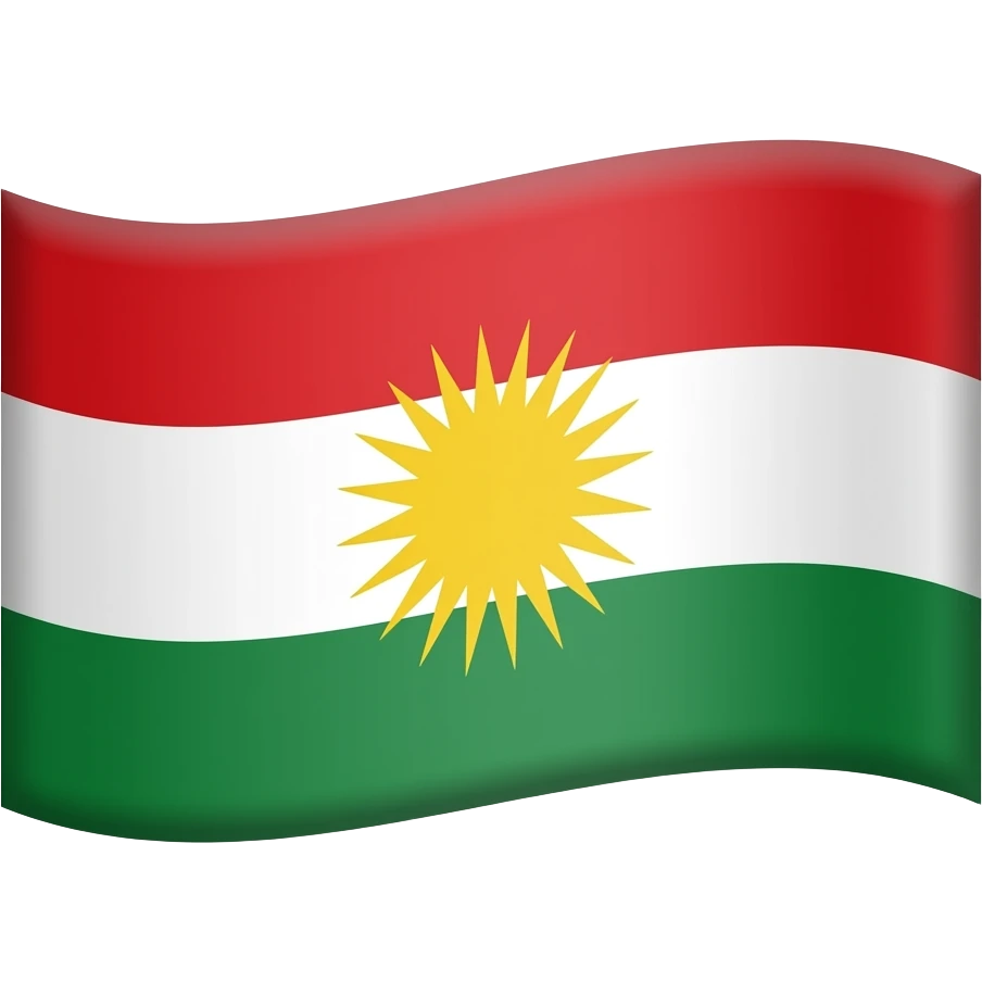 Kurdistan flagge mit ästhetische schleife emoji