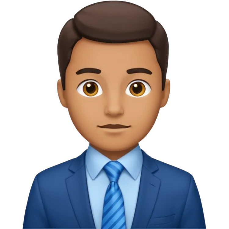 a man with blue tie emoji