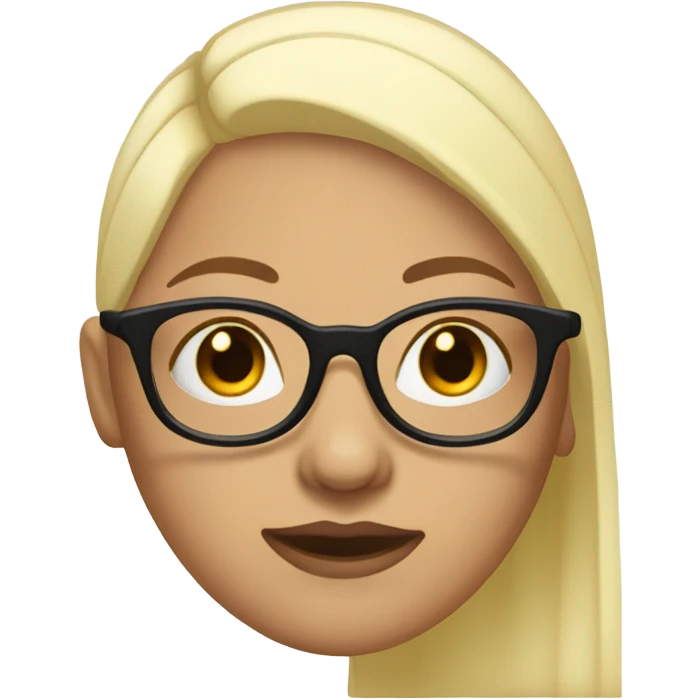 Bald head female head with black frames glasses with right nose peirce emoji