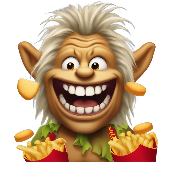 ugly troll eating mcdonald’s emoji
