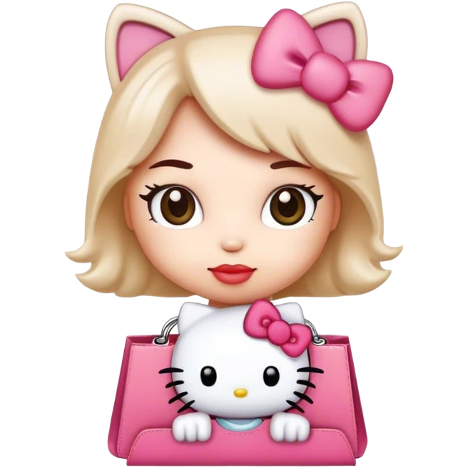 Hello kitty with shopping  emoji
