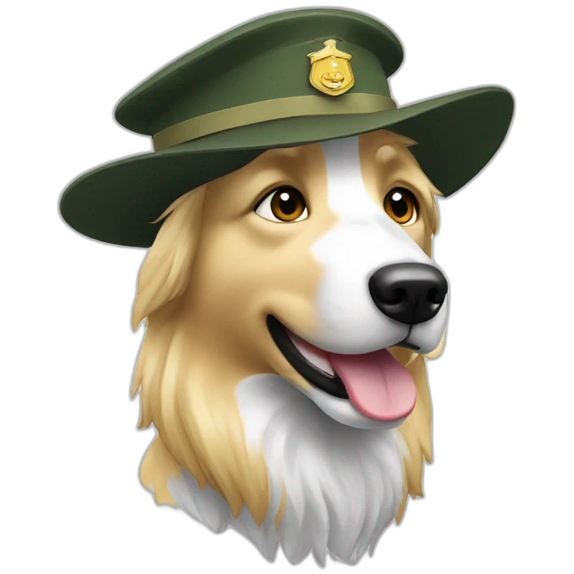 Militaire blond avec border collie  emoji