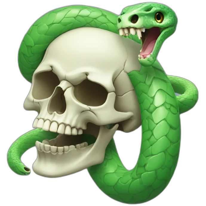 skull with open mouth green snake emoji