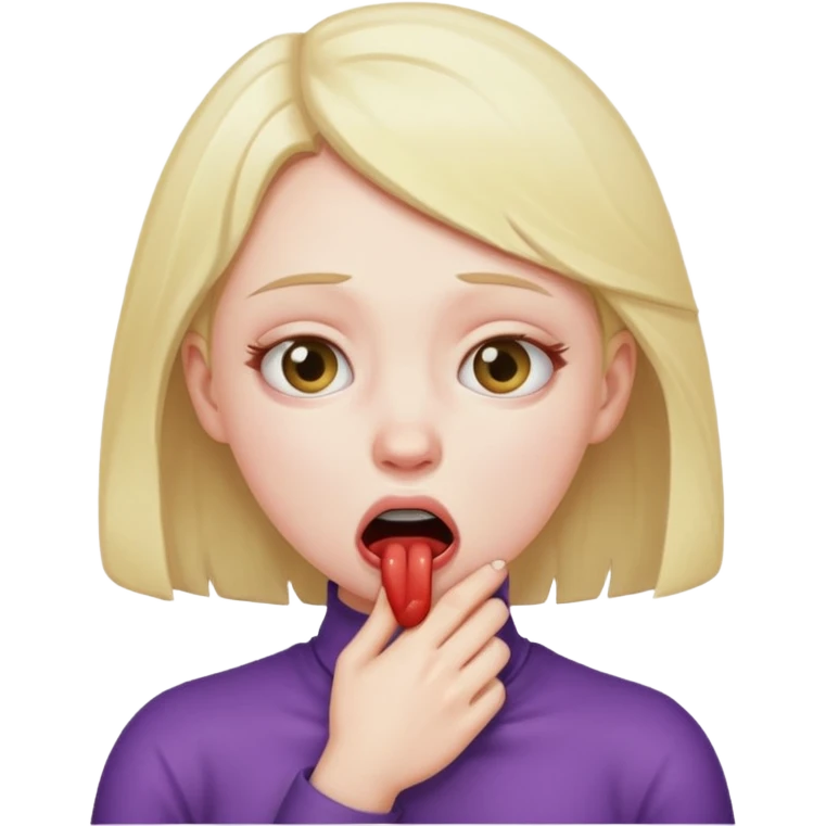 girl choking herself emoji