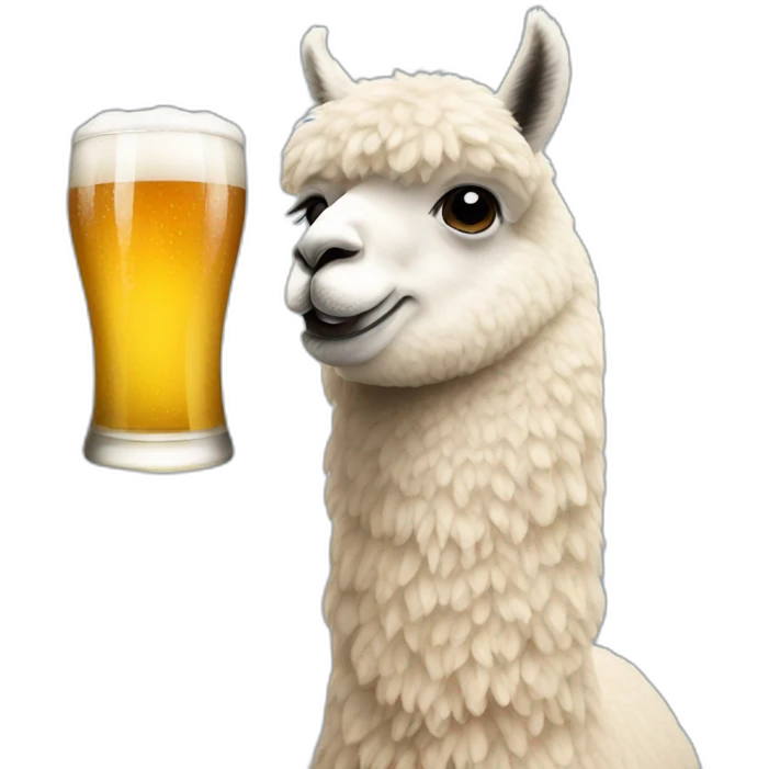 An alpaca drinking beer  emoji