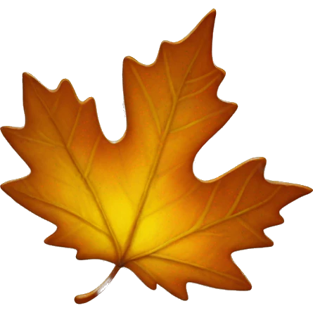 a sun disguised as a fall leaf emoji