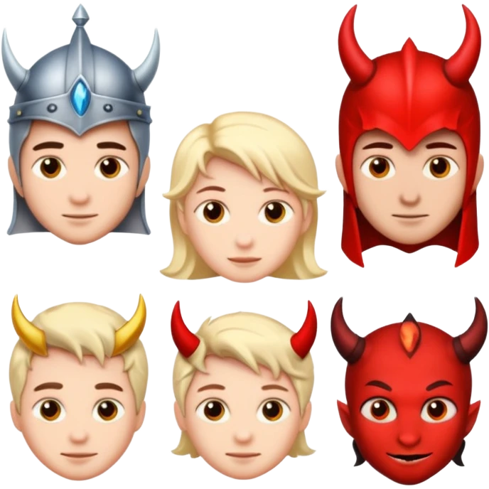 😇⚔️👣👿 representa los siguientes emojis en 1 solo emoji