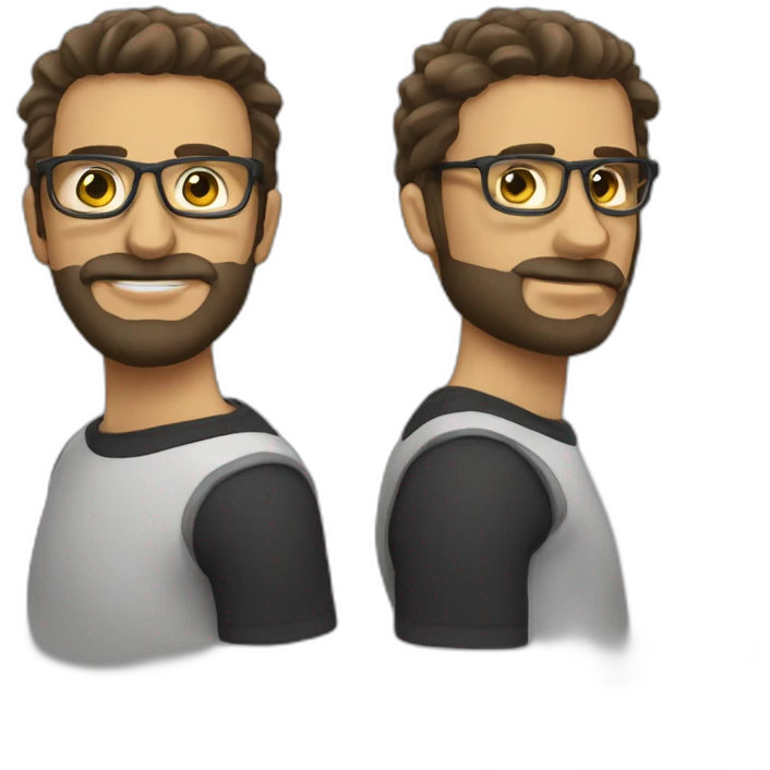 sin pelo, barba, gafas, emoji