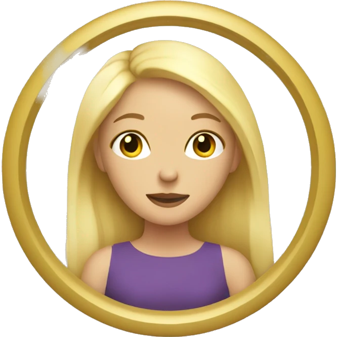 blond woman looking with the mirror in the hand  emoji
