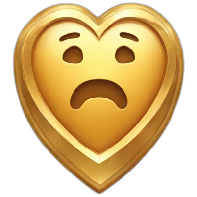 Golden badge with a heart  emoji