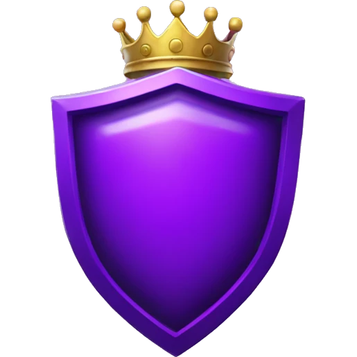 Purple neon Shield with crown emoji