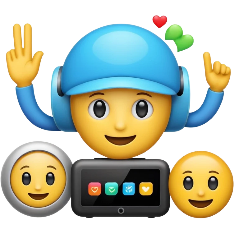 A smart home AI system emoji with a digital assistant and smart home devices, colorful design emoji
