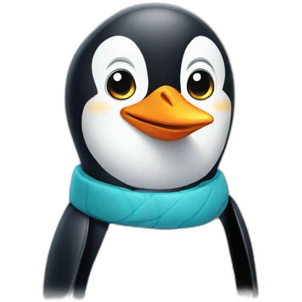 Clever penguin emoji