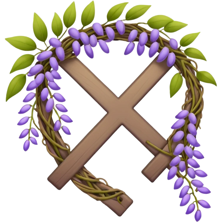 emoji check mark made out of wisteria vine emoji