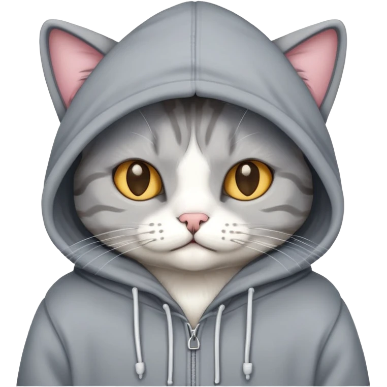Cat wearing hoodie emoji