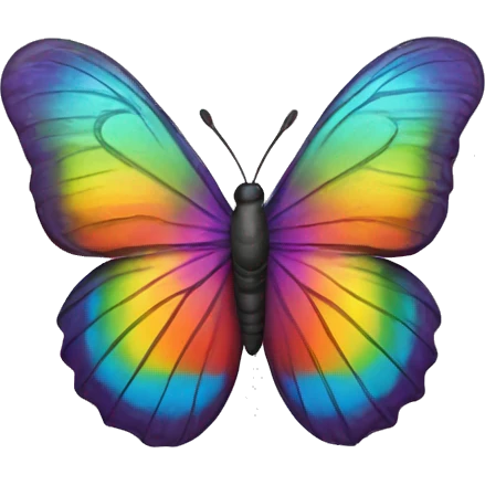 Butterfly with rainbow arua emoji