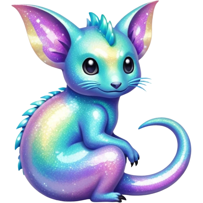 Pastel glittery Randomly-colored sparkly exotic Fakémon-creature emoji