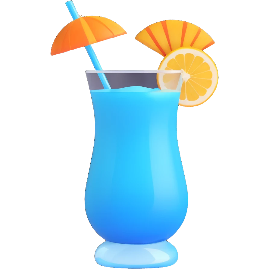 blue curaçao tropical cocktail in a hurricane glass emoji