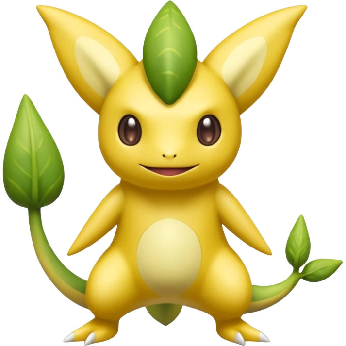Yellow Brownish Cold Greninja-Chikorita-extraterrestrial emoji