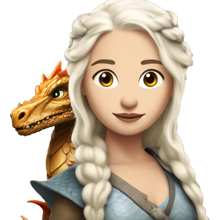 Daenerys Targaryen from game of thrones with a dragon emoji