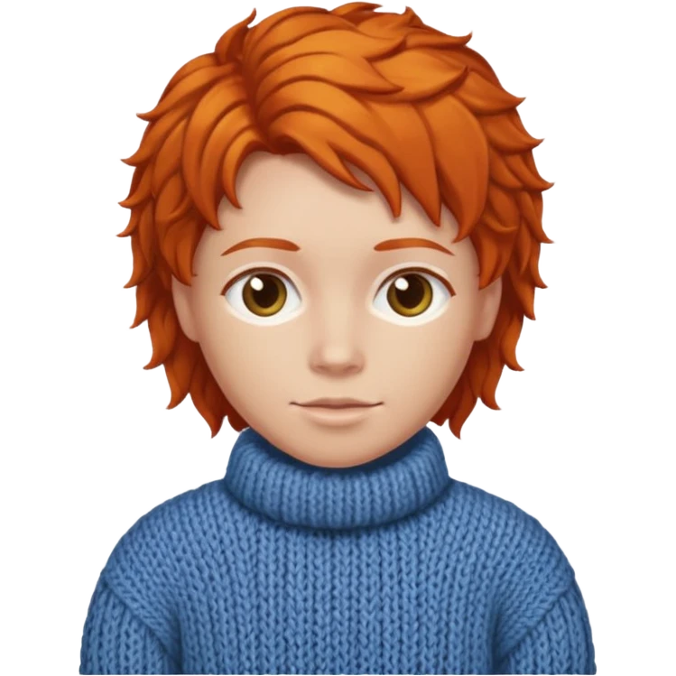 Knitted ginger hair face emoji