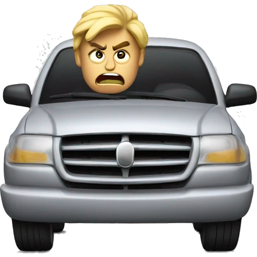 driving a angry car emoji