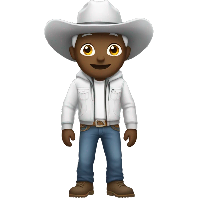 white cowboy wearing a hoodie emoji