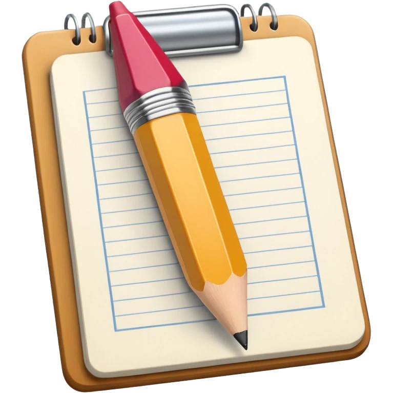 Create an icon representing the process of creating a black-and-white caricature. Include a pencil, a sketchpad with a humorous, exaggerated figure, and inking tools. Use bold lines and shading, with a transparent background. emoji