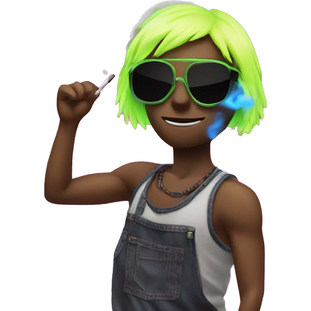 Rave party dancing neon smoking emoji