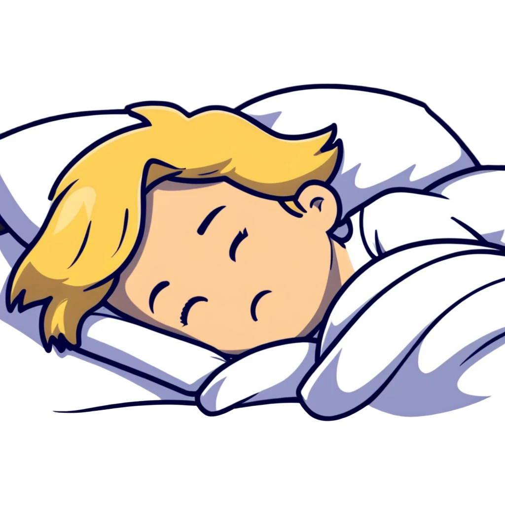 blonde boy sleeping in bed emoji