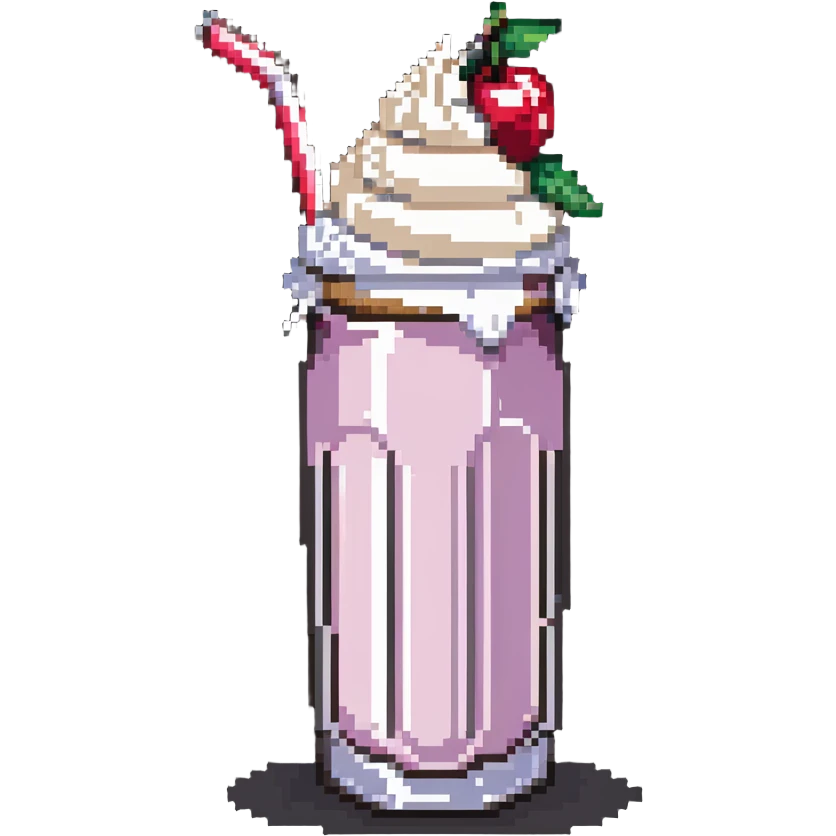 milkshake with whipped cream and cherry emoji