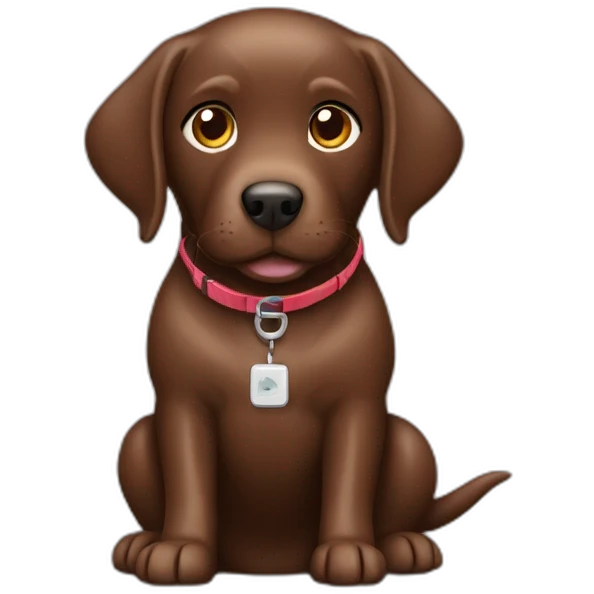 Labrador Retriver chocolate color playing videogames emoji