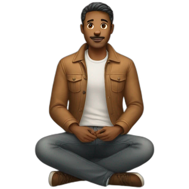 Men sitting dog emoji