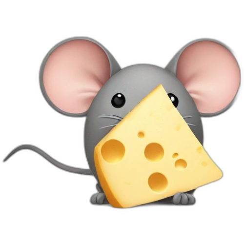 Mouse eating cheese emoji