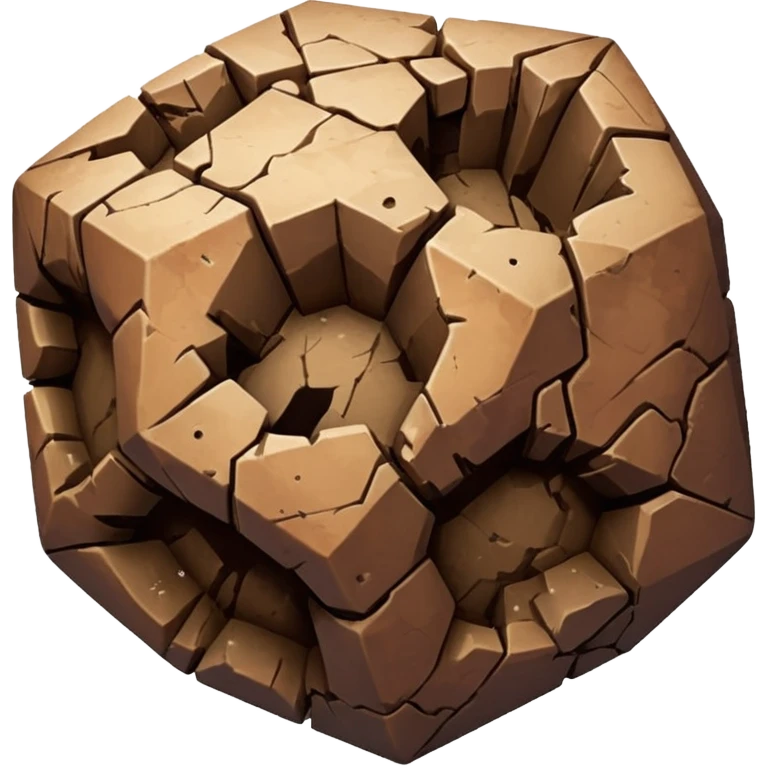 american-very-old-broken-cracked-intricate-stone-age-rocky-crusted-dodecahedron-shaped emoji