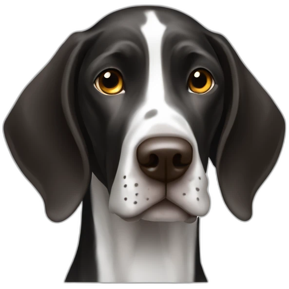 Black and white German Shorthaired Pointer emoji