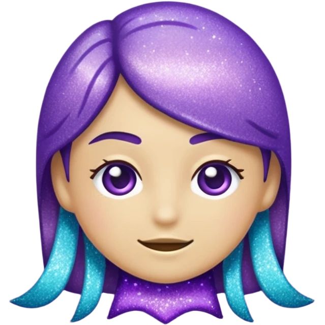 Glitter Roxo e Ciano Seta para direita emoji