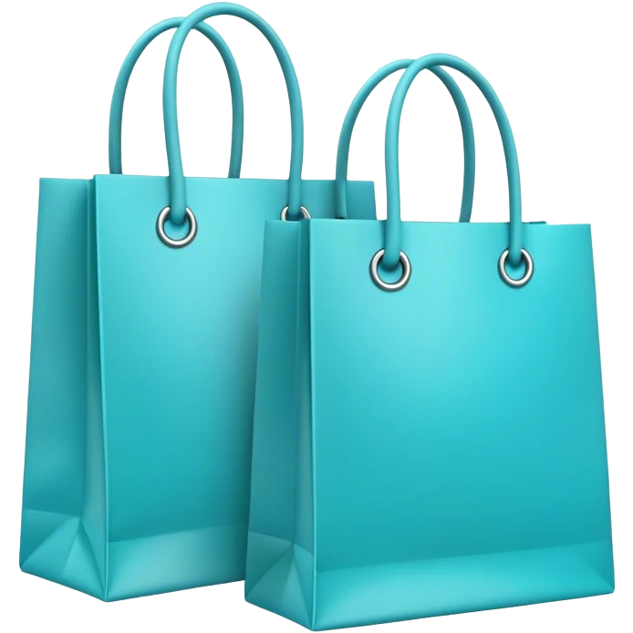 Two Turquoise colors shopping bags emoji