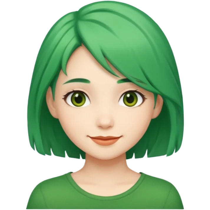 green haired girl emoji