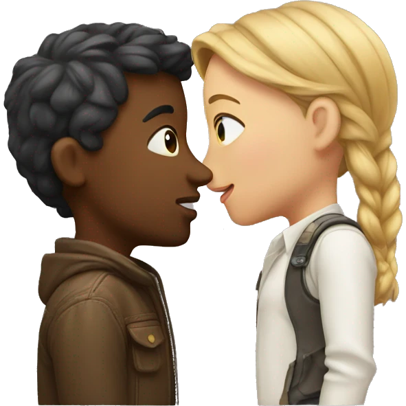Kiss man and girl emoji