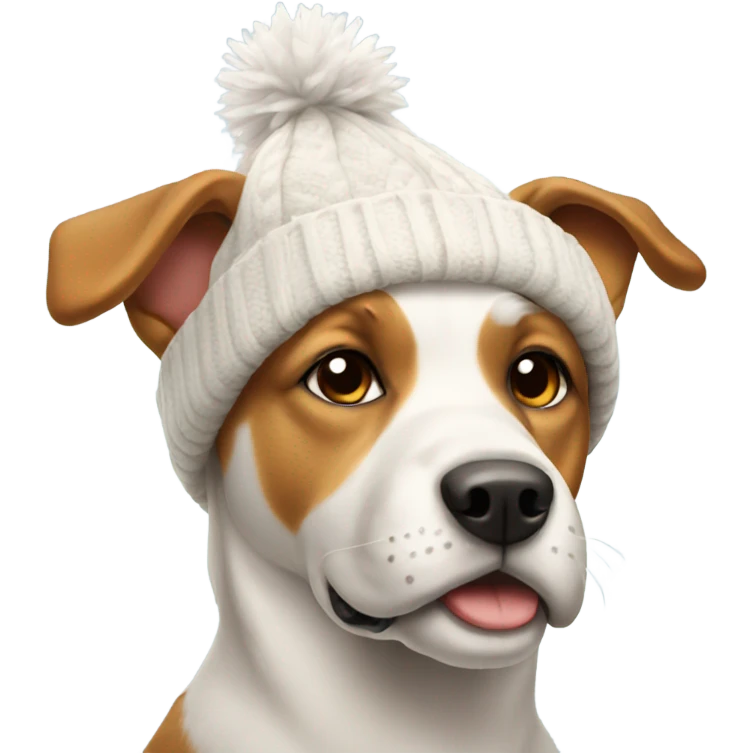 Dog wearing a winter hat emoji