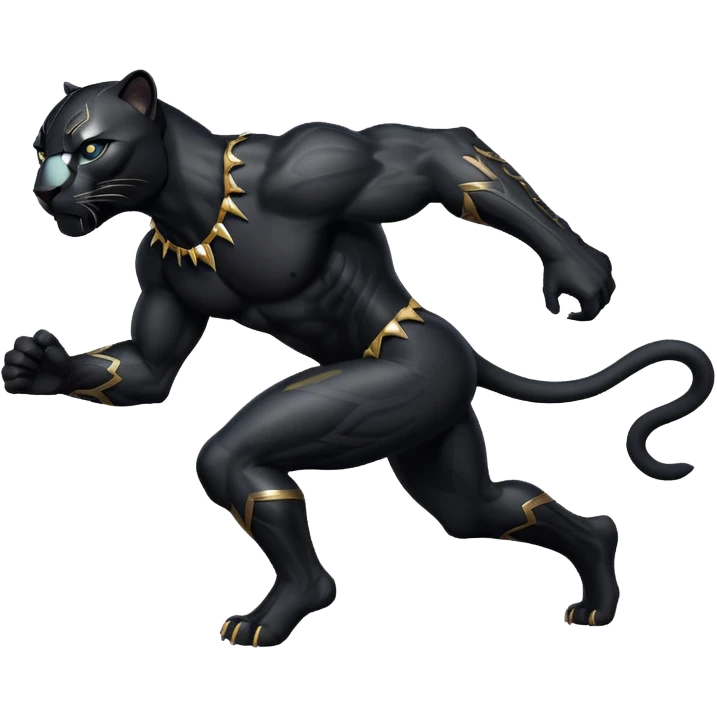 Running black panther emoji