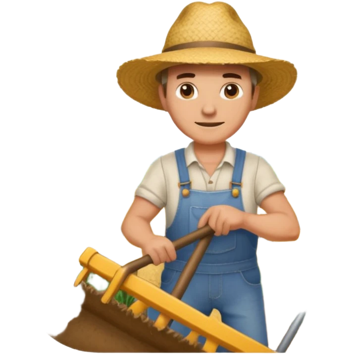 man plowing a field emoji