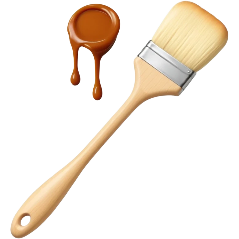 Beige fully silicon pastry brush for applying sauce  emoji