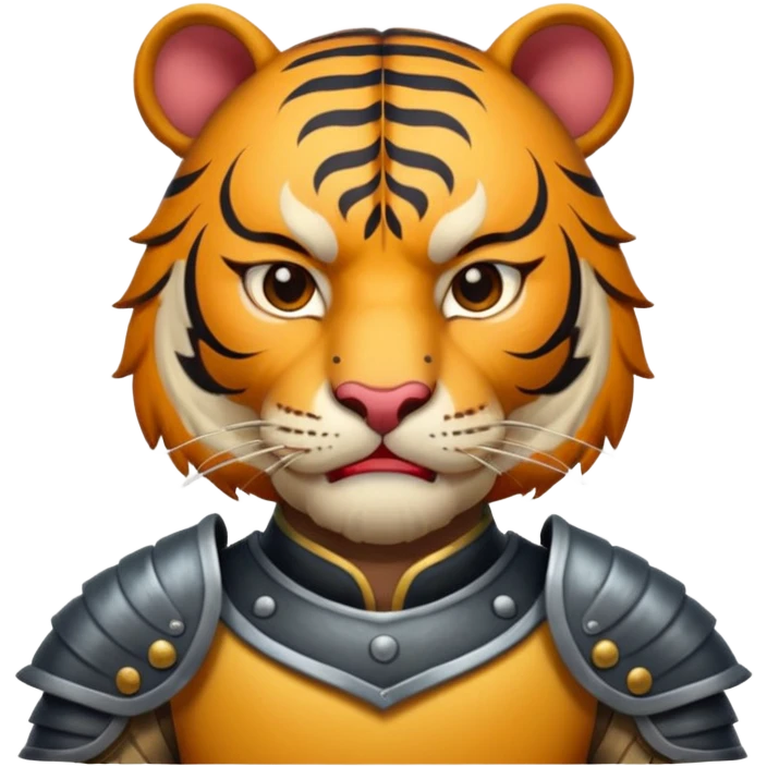 Ancient Chinese tiger warrior with traditional armor emoji