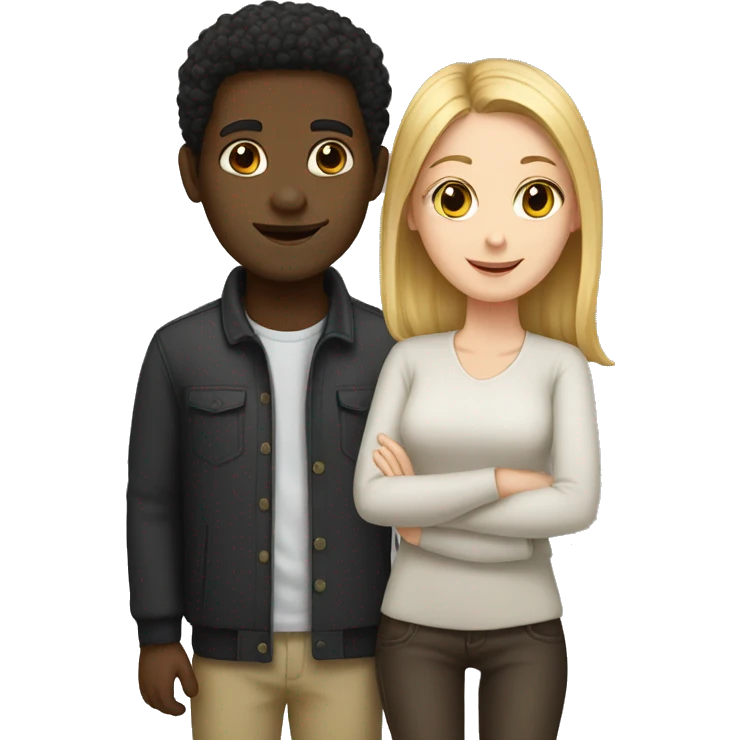 black guy and white girl emoji