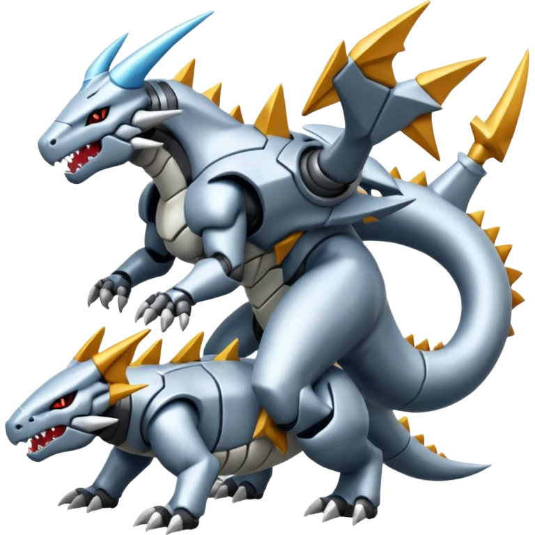 Futuristic Reshiram-Kyurem-Steelix-Aggron-Genesect-fusion emoji