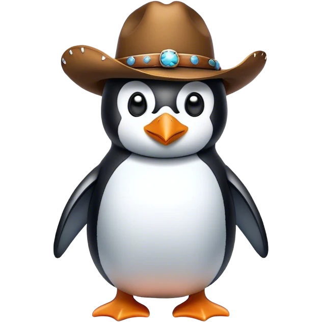 Penguin with cowboy hat emoji
