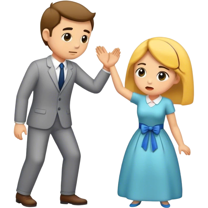 Woman bows to husband  emoji