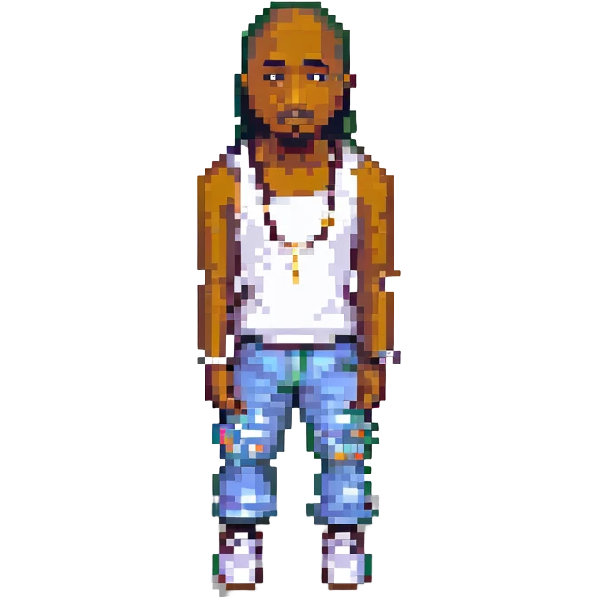 2Pac в полный рост, no background emoji